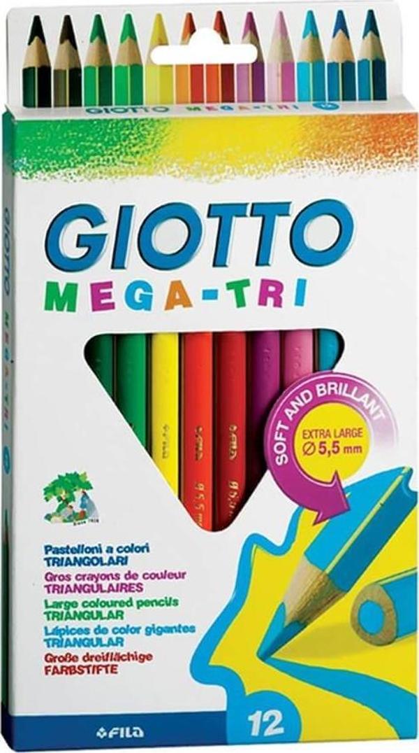 Giotto Mega-Tri Jumbo Kuruboya Kalemi 12 Renk 220600TR - Image 1