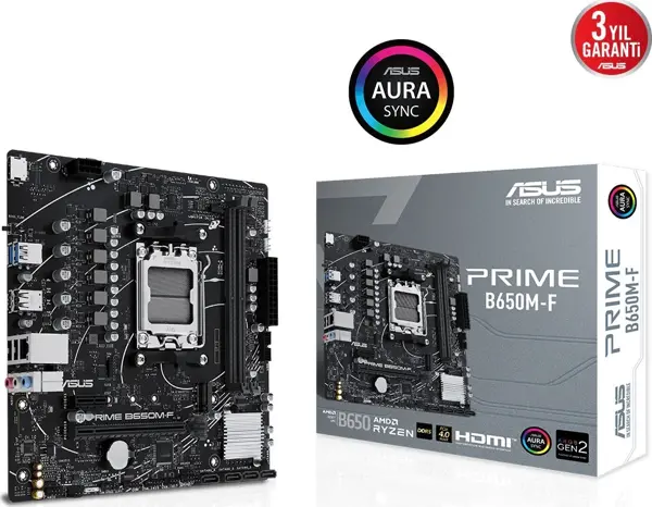 ASUS Prime B650M-F AMD B650 AM5 Soket DDR5 7200+(OC)MHz mATX Anakart - Image 1