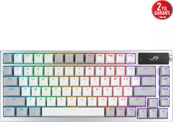 ASUS ROG Azoth NX Snow Switch PBT UK Kablosuz RGB Beyaz Mekanik (Gaming) Oyuncu Klavyesi - Image 1