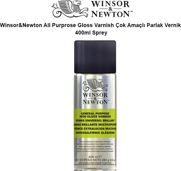 Winsor & Newton All Purprose Gloss Varnish Çok Amaçlı Parlak Vernik 400ml Sprey - Image 1