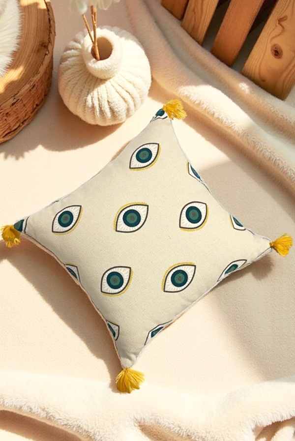 Carpi Nazar Boncuklu Kırlent Kılıfı 45x45cm - Image 1