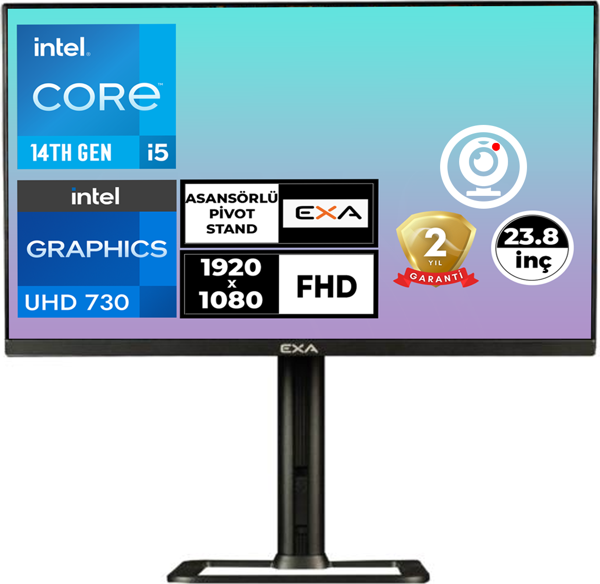 EXA C54 i5-14400 24GB 1TB SSD 23.8" FHD Windows 11 Pro All In One Pc X24SPR 026 - Image 1