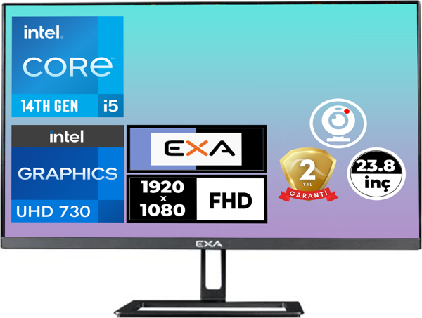 EXA C54 i5-14400 64GB 2TB SSD 23.8" FHD Freedos All In One Pc X24S 015 - Image 1