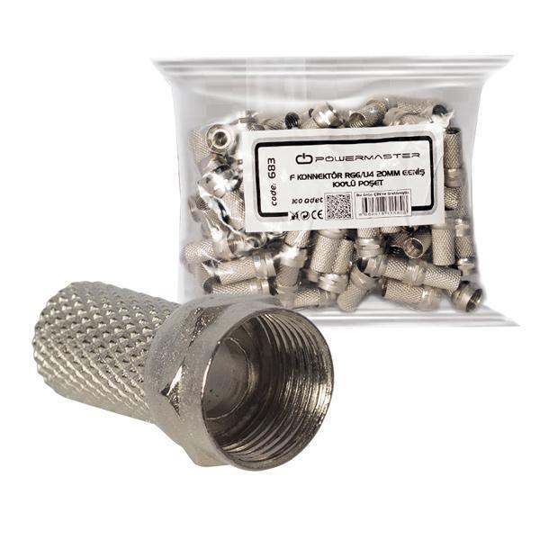 RG6/U4 18MM GENİŞ F KONNEKTÖR (100LÜ POŞET) (81) - Image 1