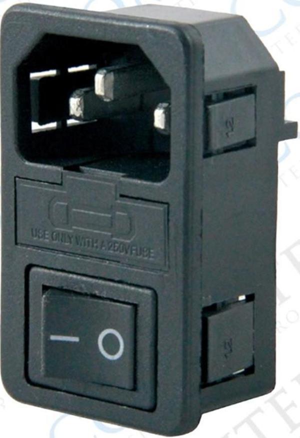 C14 POWER SOKET ERKEK ANAHTARLI+FUSELİ KULAKSIZ UL (IC-214A-S) (K246) - Image 1
