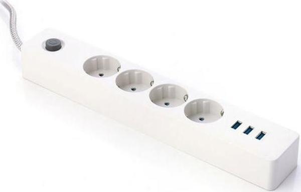 Termak Akım Korumalı 4 Priz 3 USB Girişli Uzatma Kablosu Güç ve Şarj - Image 1