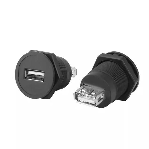 USB-01C-BK 22 MM PANO TİP SİYAH USB A DİŞİ SOKET (K246) - Image 1