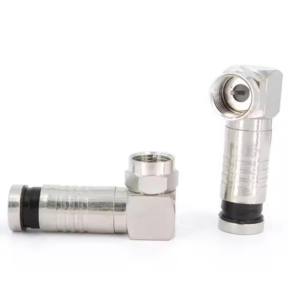 SIKMALI RG6/U6 L TİPİ ÇEVİRMELİ F KONNEKTÖR  (SIKMALI + L TİP ÇEVİRMELİ) (K246) - Image 1