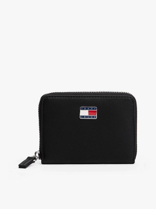 Tommy Jeans TJW Cool Orta Boy Fermuarlı Kadın Siyah Cüzdan AW0AW18031BDS - Image 1