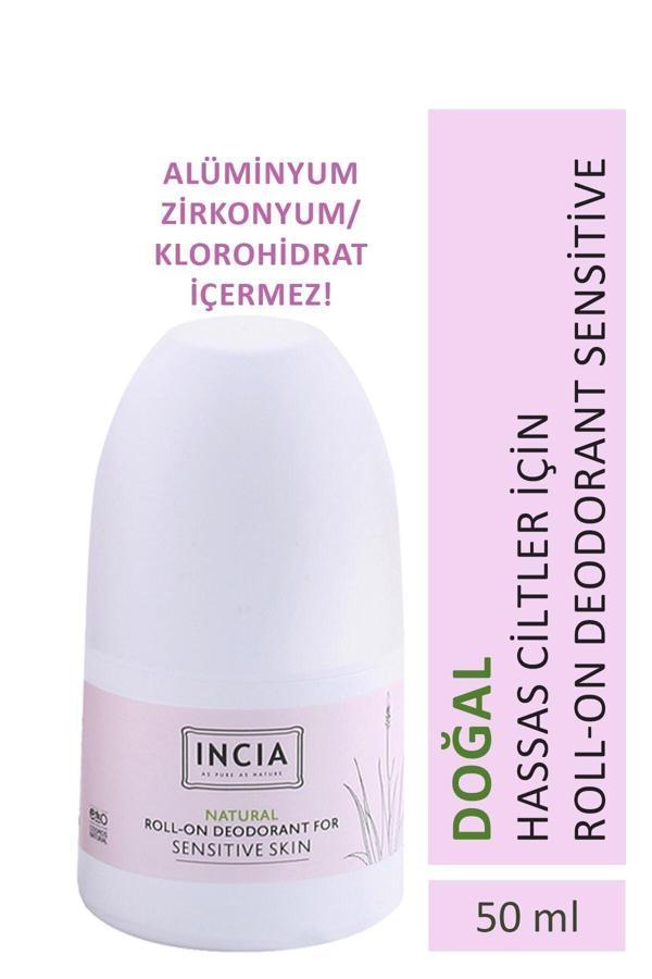 INCIA %100 Doğal Roll On Deodorant Hassas Ciltler İçin Ter Kokusu Önleyici Leke Yapmayan 50 ml - Image 1