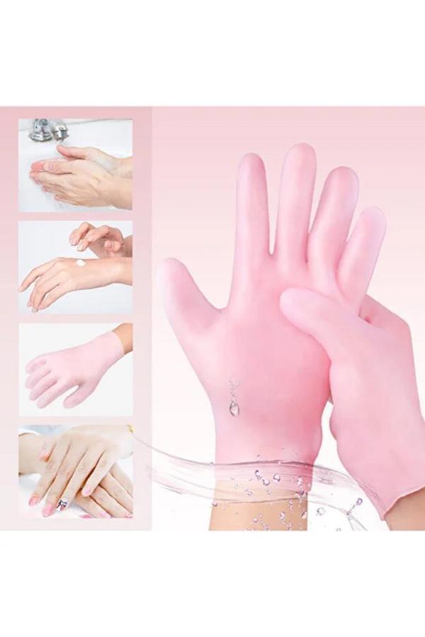 1 Çift Silikon El Nemlendirici Eldiven Çatlak Kuruluk Önleyici Jel Krem Peeling Bakım Eldiveni - Image 1