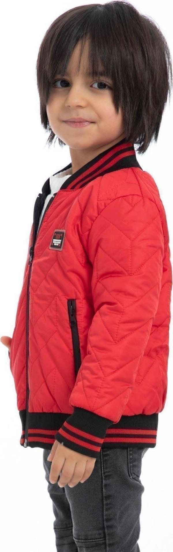 Spor Erkek Spor Çocuk Kolej Yaka Astarlı Su Ve Rüzgar Geçirmez Fermuarlı Cep Mont Ceket - Image 1