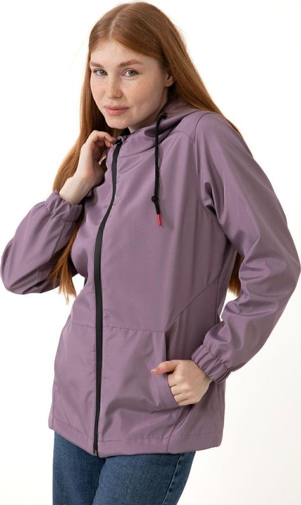 Spor Kadın Astarlı Su Geçirmez Ve Rüzgara Dayanıklı Kapüşonlu Cepli Yağmurluk - Rüzgarlık - Image 1