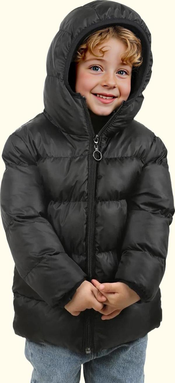 Spor Erkek Spor Çocuk Polarlı Kapüşonlu Su Geçirmez Rüzgara Dayanıklı Mont - Kaban - Image 1