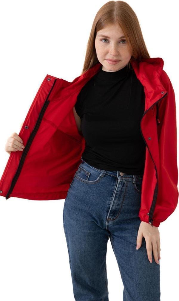 Spor Kadın Su Geçirmez Ve Rüzgara Dayanıklı Kapüşonlu Cepli Çıt Çıtlı Mevsimlik Yağmurluk - Image 1