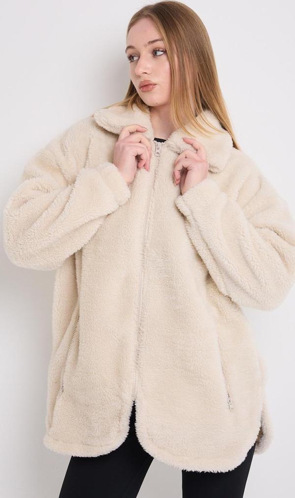 Spor Kadın Peluş Rüzgar Geçirmez Welsoft Çift Cepli Mont Kaban - Image 1