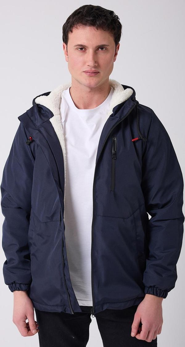 Spor Erkek Kürklü Su Ve Rüzgar Geçirmez Kapüşonlu Mont & Kaban & Parka - Image 1