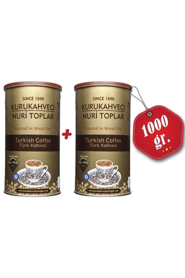 Nuri Toplar 2 Adet Yuvarlak Teneke Kutuda Türk Kahvesi 1Kg Kuru Kahve - Image 1