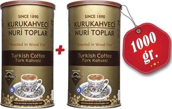 Nuri Toplar 2 Adet Yuvarlak Teneke Kutuda Türk Kahvesi 1Kg Kuru Kahve - Image 1