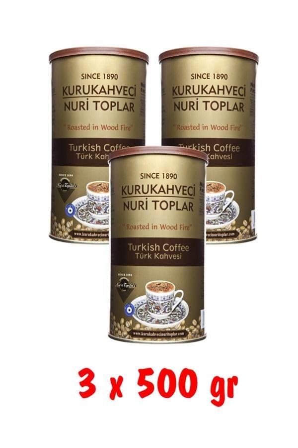Nuri Toplar Odun Ateşinde Kavrulmuş Türk Kahvesi 1500 Gr 500Gr X 3 Ad - Image 1