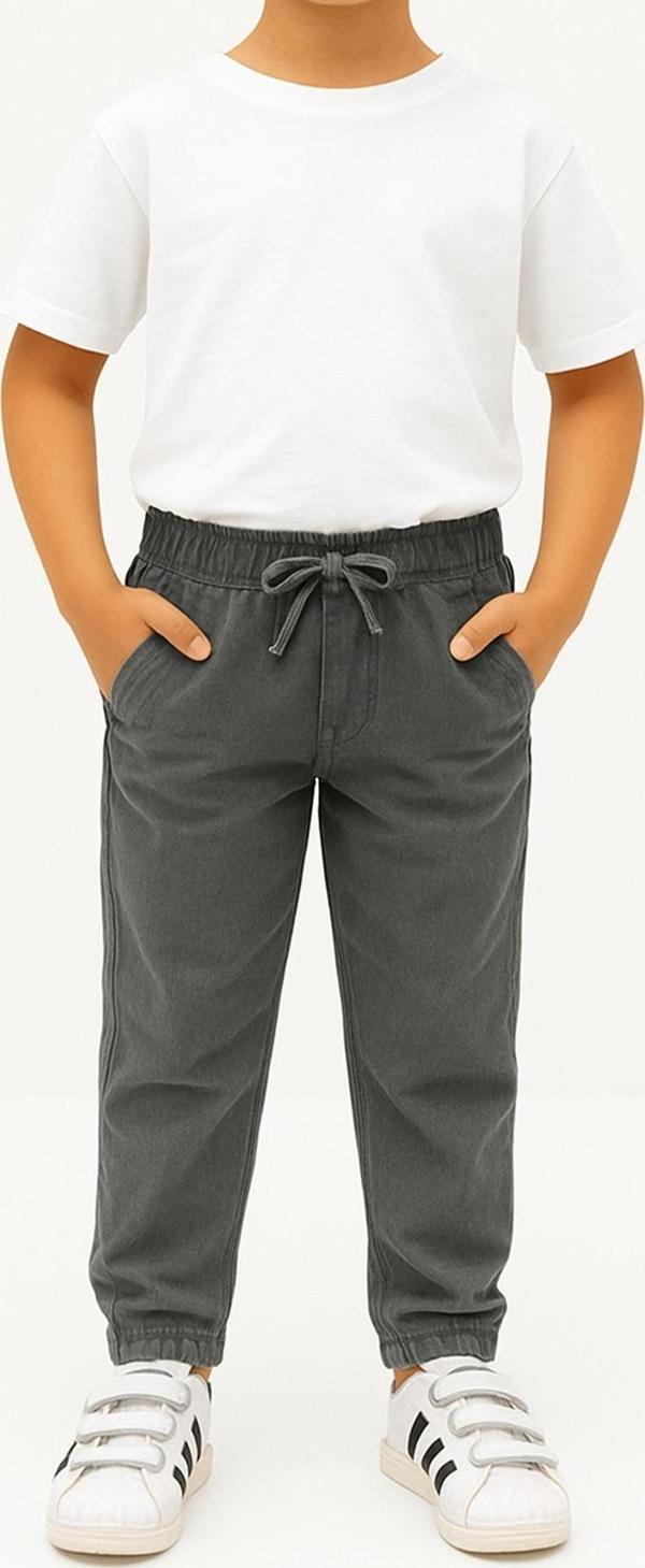 Erkek Çocuk Jogger Pantolon Keten Görünümlü Cepli Günlük Rahat Fit - Image 1