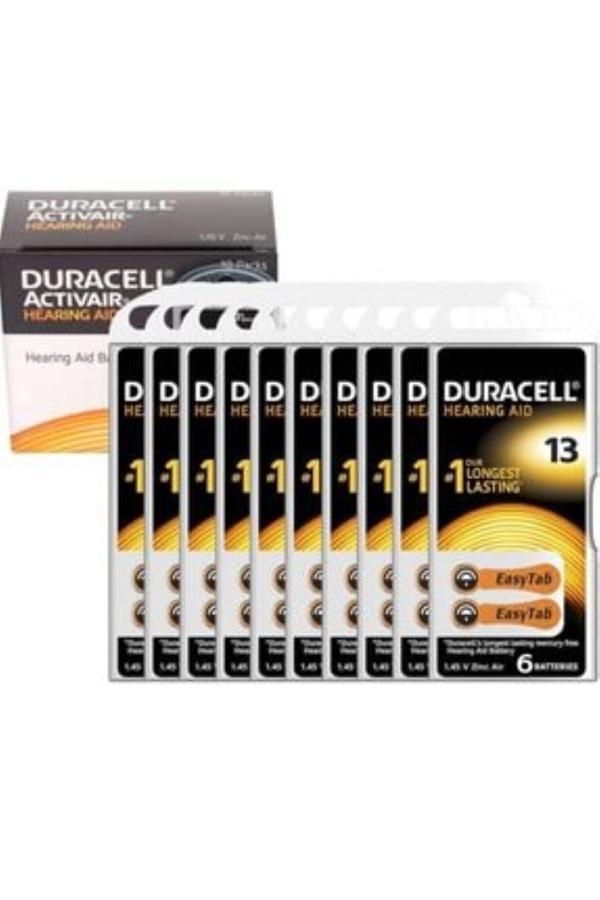 Duracell 13 Numara İşitme Cihazı Kulaklık Pili 10X6 60 Adet - Image 1