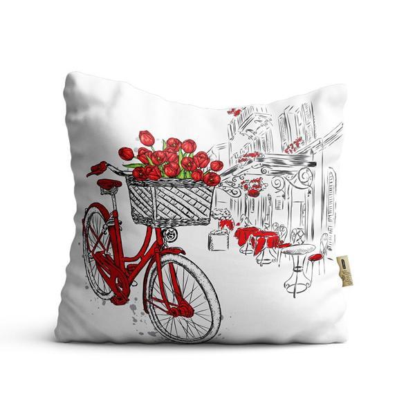 Kırlent Kılıfı 42x42cm Dekoratif Kırlent Yastık Kılıfı Yeni Sezon Bisikleti Modeli Bf 03 - Image 1