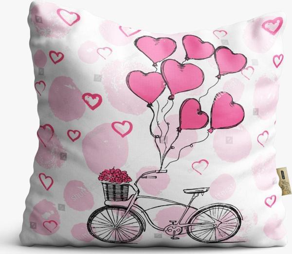 Kırlent Kılıfı 42x42cm Dekoratif Kırlent Yastık Kılıfı Kalpli Tasarım Modeli Lv 27 - Image 1