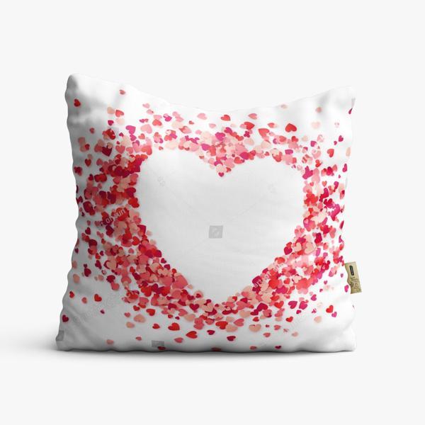 Kırlent Kılıfı 42x42cm Dekoratif Kırlent Yastık Kılıfı Kalpli Tasarım Modeli Lv 06 - Image 1