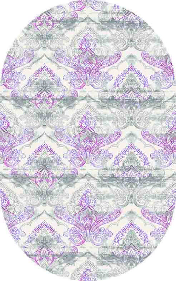 Oval Yolluk Paspas Saçaklı Püsküllü Süngerli Hol Banyo Paspası 50x80cm Yeni Sezon 0071-2 - Image 1