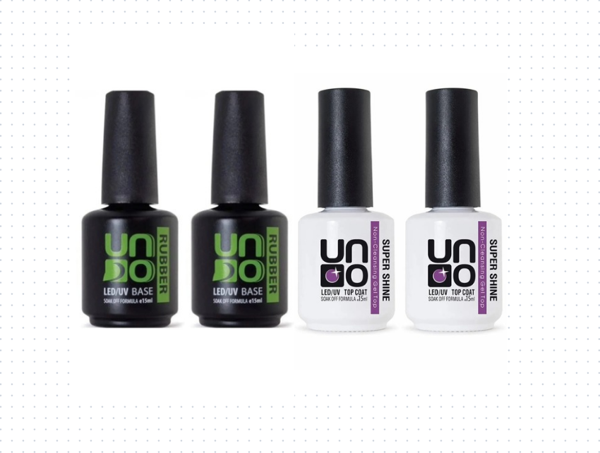 Fontenay Uno Top Coat Super Shine 15ml X2 - Uno Rubber Base Coat 15m X2 4'Lü Set - Image 1