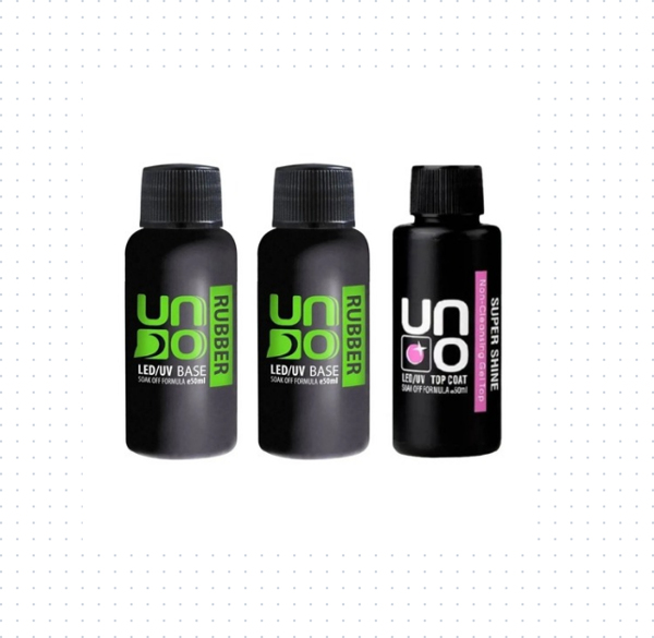 Fontenay Profesyonel Uno Rubber Base Coat X2 & Uno Super Shine Top Coat 50ML 3'Lü Set - Image 1