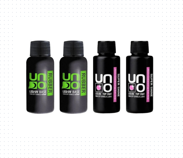 Fontenay Profesyonel Uno Rubber Base Coat X2 & Uno Super Shine Top Coat 50ML X2 4'Lü Set - Image 1