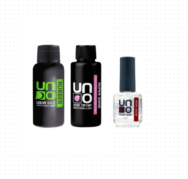 Fontenay Prof. Uno Rubber Base Coat & Super Shine Top Coat 50ML + Non-Acid Primer 15ml 4'Lü Set - Image 1