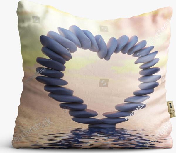 Kırlent Kılıfı 42x42cm Dekoratif Kırlent Yastık Kılıfı Kalpli Tasarım Modeli Lv 34 - Image 1