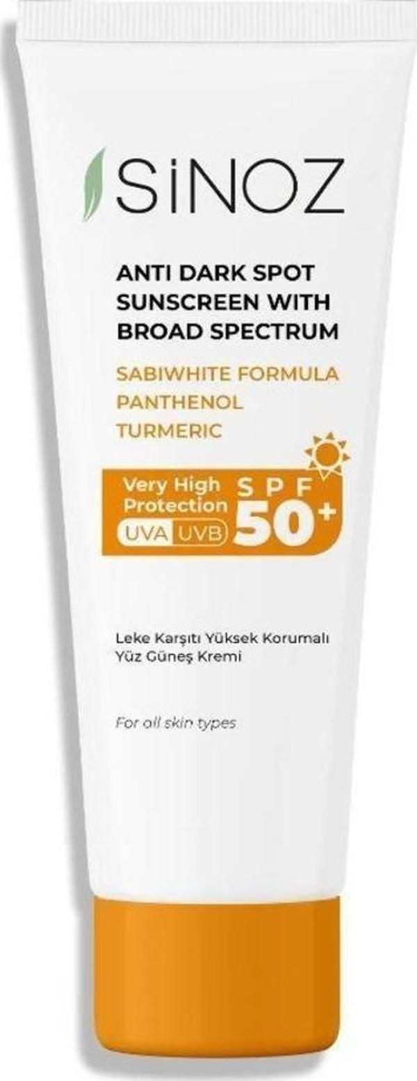Sinoz Spf 50 Leke Karşıtı Yüksek Koruyucu Yüz Güneş Kremi 50 ml Normal Ve Kuru Ciltler Için - Image 1