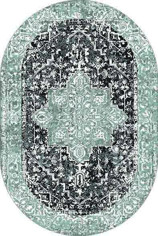 Oval Paspas Saçaklı Paspas Püsküllü Süngerli Hol Banyo Paspası 40x60cm Yeni Sezon 0367-3 - Image 1