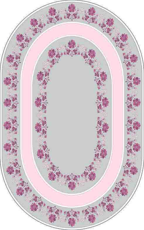 Oval Yolluk Paspas Saçaklı Püsküllü Süngerli Hol Banyo Paspası 50x80cm Yeni Sezon 0095 - Image 1
