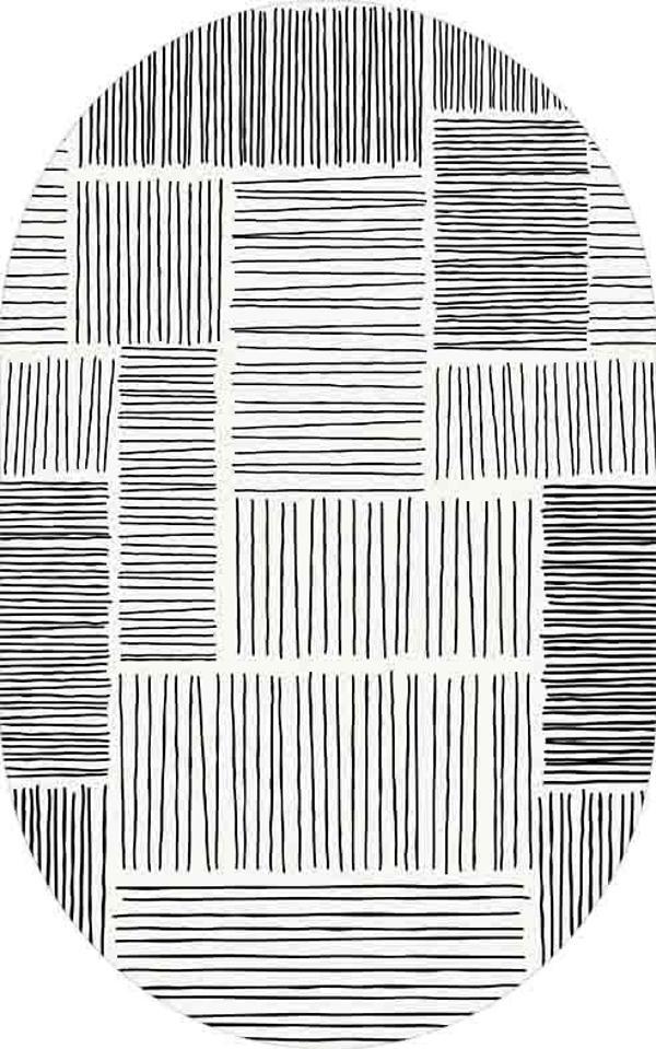 Oval Yolluk Paspas Saçaklı Püsküllü Süngerli Hol Banyo Paspası 50x80cm Yeni Sezon 0278 - Image 1