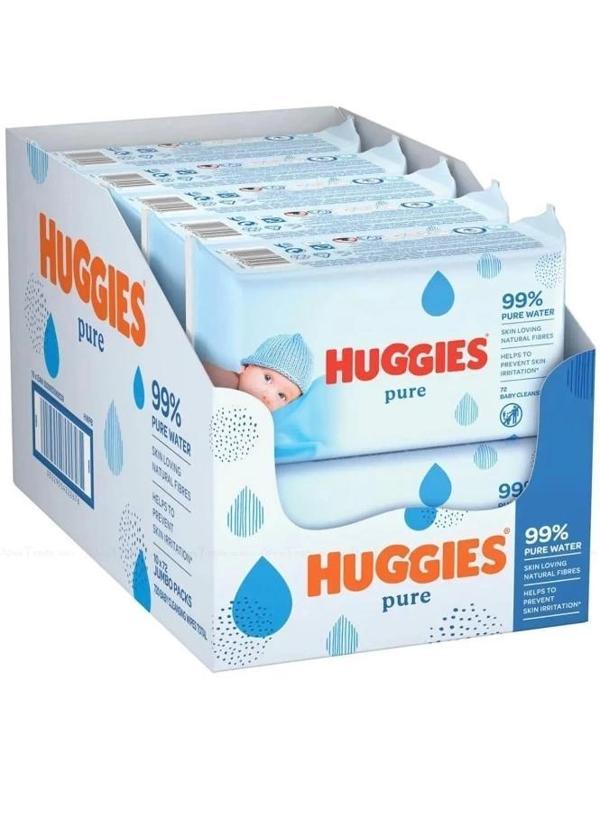 Huggies Pure Yenidoğan Hassas Islak Havlu 72 Yaprak 10'lu Maxi Paket (720 Yaprak) - Image 1