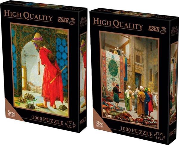 Eser Puzzle 2X1000 Parça 48X68 Cm Puzzle Halı Tüccarı / Kaplumbağa Terbiyecisi - Image 1