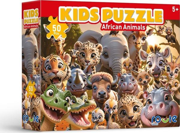 Route Afrika Hayvanları Çocuk Puzzle (50 Parça) 34×48 Cm - Image 1