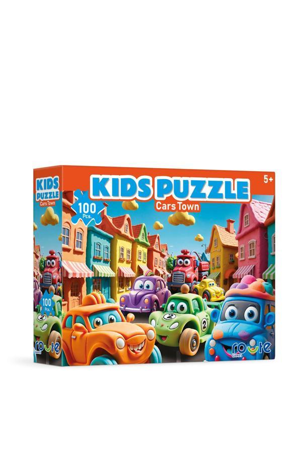 Route Arabalar Şehri Çocuk (100 Parça) Puzzle 34×48 Cm - Image 1
