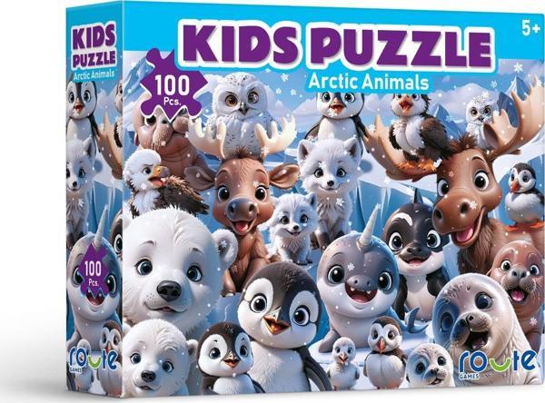 Route Kutup Hayvanları Çocuk Puzzle (100 Parça) 34×48 Cm - Image 1