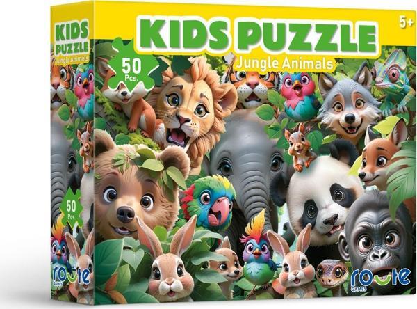 Route Orman Hayvanları Çocuk Puzzle (50 Parça) 34×48 Cm - Image 1