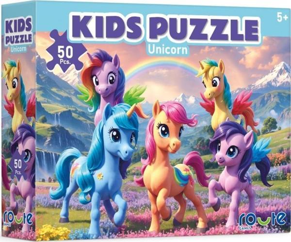 Route Unicorn Çocuk Puzzle (50 Parça) 34×24 Cm - Image 1