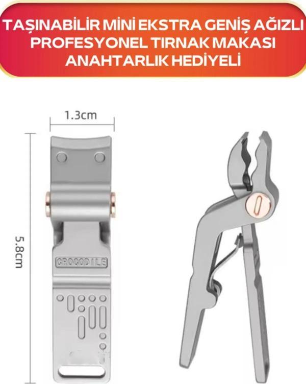 Fontenay Ekstra Geniş Çeneli Paslanmaz Çelik Mini Tırnak Makası - Anahtarlık Hediyeli - Image 1