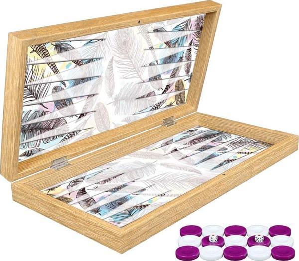 Sera Oyun Aletleri Klasik Feather Tavla (Ürün Ölçüleri (A): 48.0Cm X 24.0Cm X 6.5Cm = 18.9'' X 9.45'' X 2.56'') - Image 1