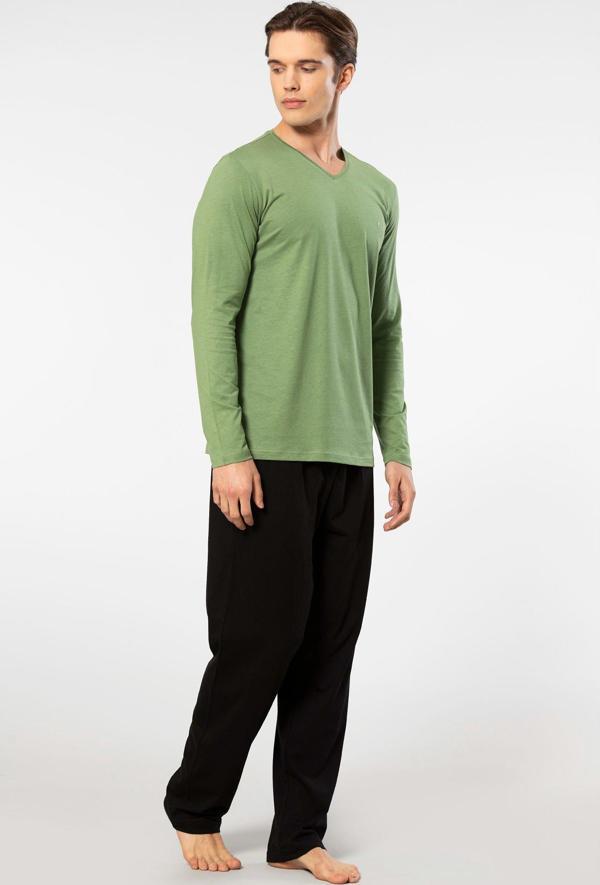 Cacharel Erkek Uzun Kollu Modal Pijama Takım 2237/Yeşil - Image 1