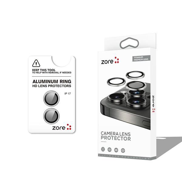 iPhone 17 Kamera Lens Koruyucu CL-12 Premium Safir Parmak İzi Bırakmayan Anti-Reflective Gümüş - Image 1